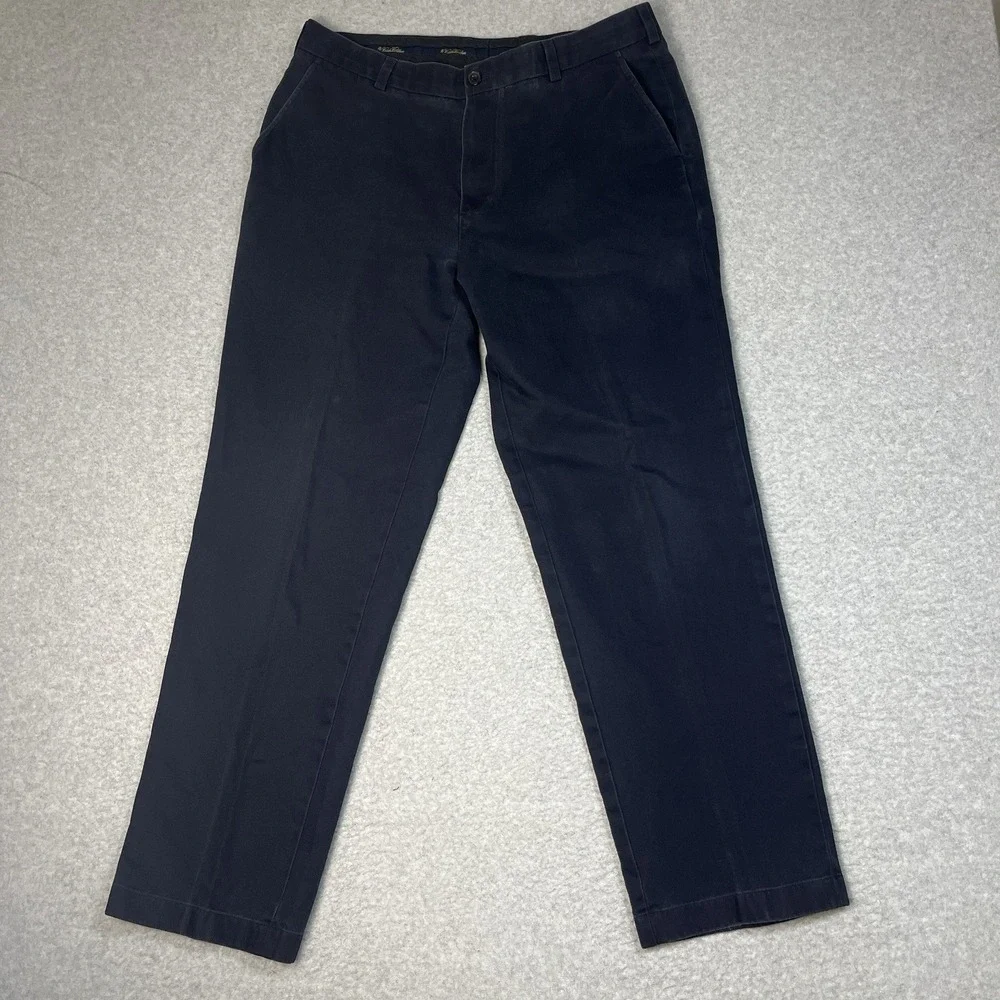 Brooks Brothers Pants Mens 36x32 (Fit 34x31) Blue Chino Flat Front Clark Straigh